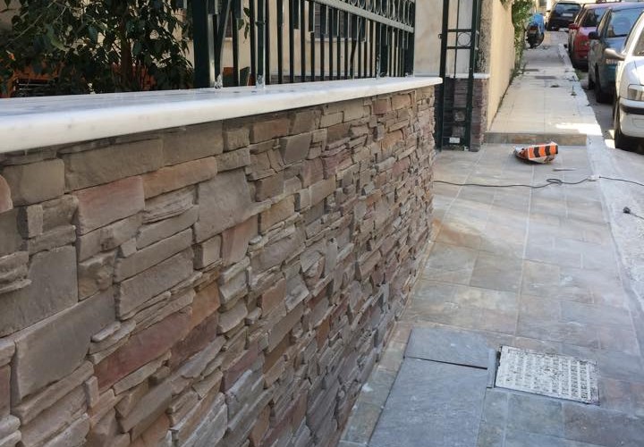 Τοποθέτηση πέτρας σε διαμέρισμα