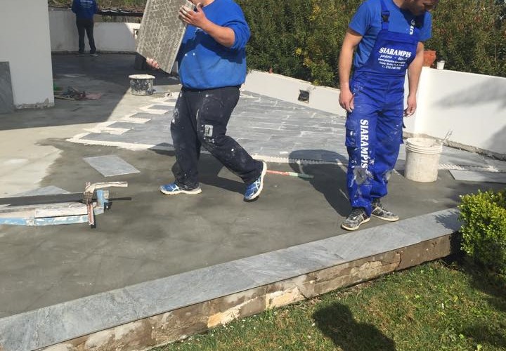 Συνεργείο Τοποθέτησης πλακιδίων σε εξωτερικό χώρο